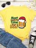 Christmas Best for A Beer Print T Shirt Women Short Sleeve O Neck Loose Tshirt Women Causal Tee Shirt Tops Camisetas Mujer