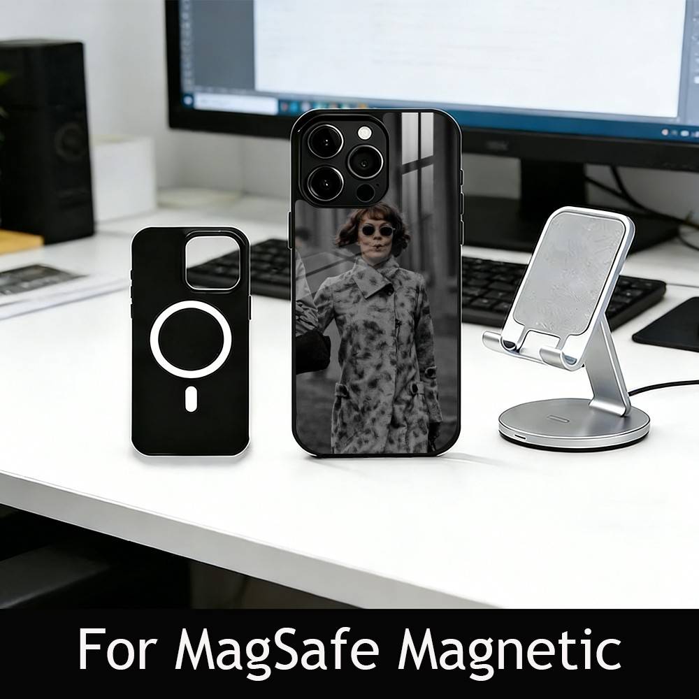 P-B-Polly Gray Phone Case For iPhone17,16,15,14,13,12,11 Plus,Pro Magnetic For Magsafe Wireless Charging iPhone13