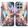 For Motorola Moto G56 5G Case Pattern Printing Anti-Drop Leather Flip Wallet Phone Cover with Lanyard