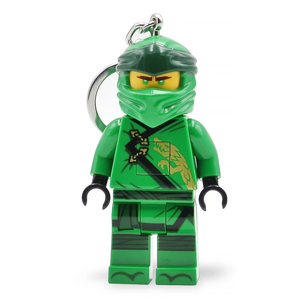 IQ Ninjago Legacy Green Ninja Lloyd Keychain with LED Key Light, Block Toy Doll, Articulated Mini Figure