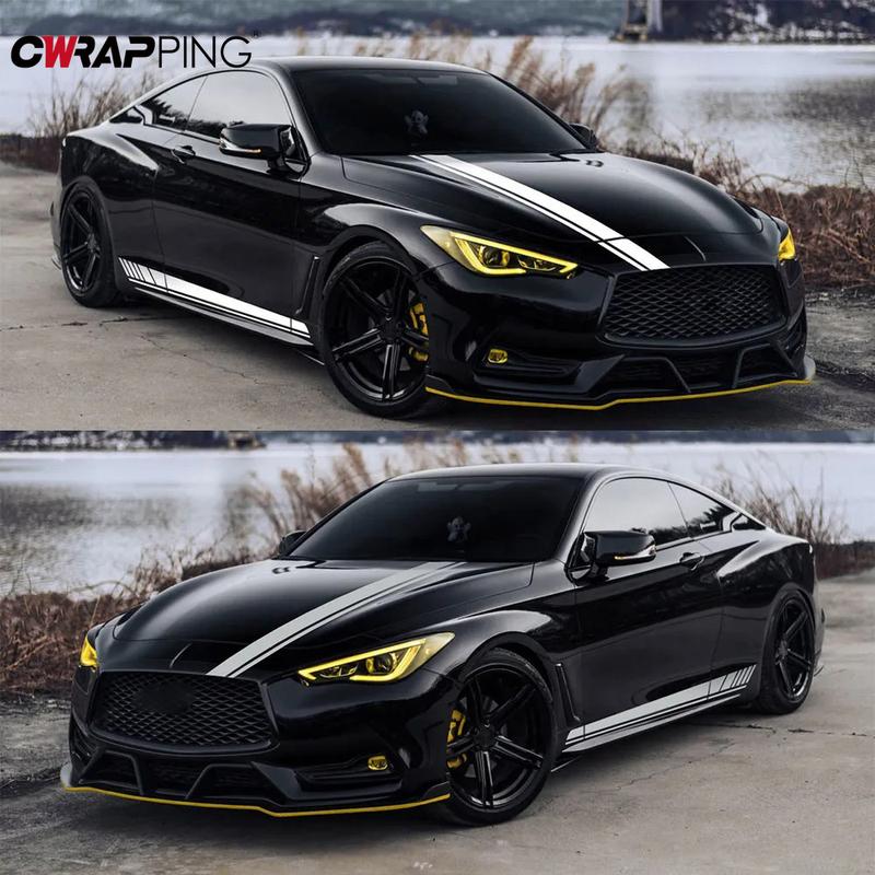 Car Sticker Universal Car Hood Cover Sticker Classic Stripes Graphics Styling DIY Vinyl Wrap Decal for Mercedes Benz Accessories