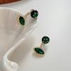 Emerald Gemstone Devil's Eye Detachable Earrings - High-Value, Unique Design for European & American Banquets