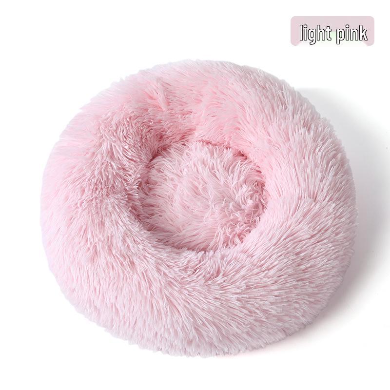 Round Plush Winter Pet Bed: Removable, Warm Cat & Dog Nest Cushion