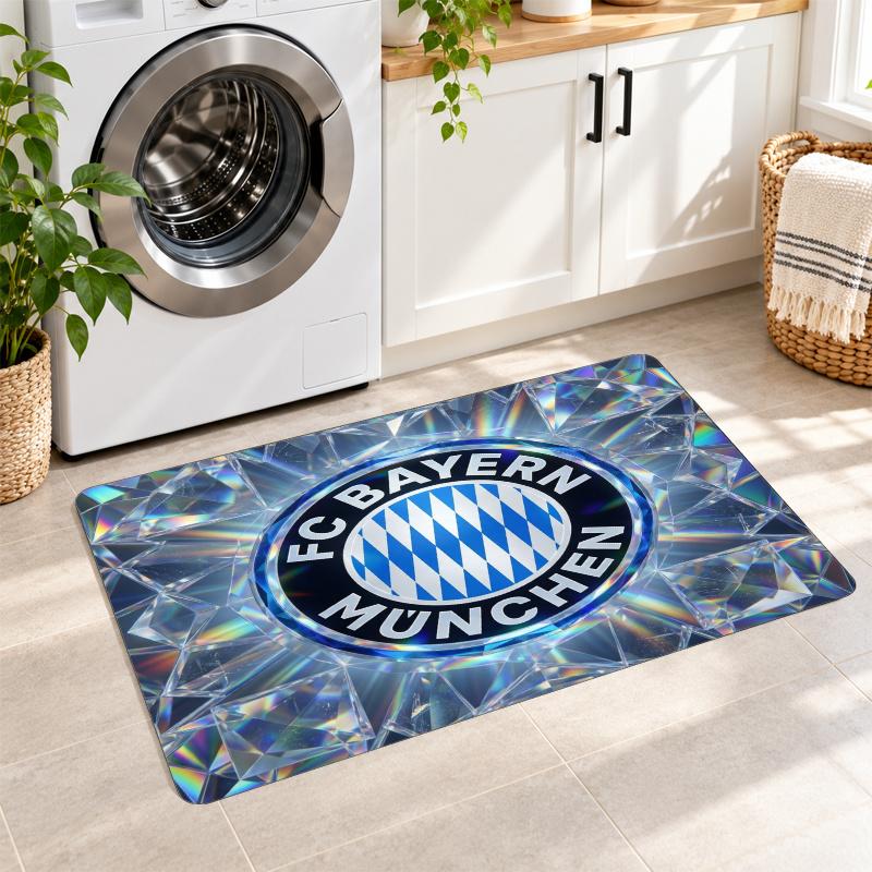 Flannel Kitchen Mat Bayern Munich Soft Area Rug Non Slip Floor Carpet Home Decoration