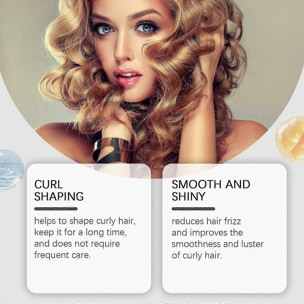 Hoegoa Curly Hair Styling Gel, Lazy Hair Styling Moisture Maintenance Frizz Smooth Long-Lasting Natural Styling