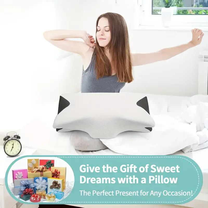 Rebound Memory Foam Butterfly Pillow Breathable Neck Protection Special-shaped Memory Pillow Sleeping Cervical Pillow Bone Correction Pillow