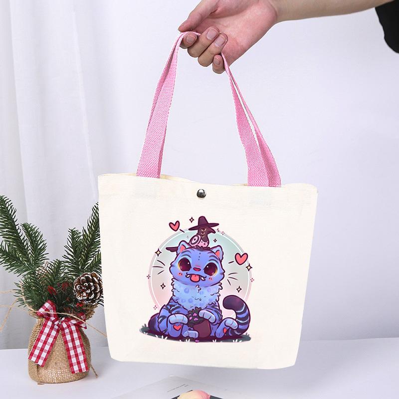 K-Pop Animation Cartoon Printing High Value Fashion Simple Canvas Bag Going Out Portable Shopping Bag Handbag