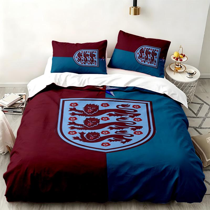 England Nationalmannschaft 3-teiliges Set Perfekt für das Schlafzimmer Bequemes Bettwäsche-Set enthält einen Bettbezug und zwei Kissenbezüge Ideal als Geburtstags- oder Ch