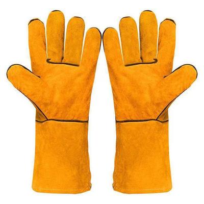 Cowhide Work Gloves Welding Safety Protection Thickened Double Cowhide Gloves Wear-resistant Labour Gloves for Workplace Work