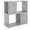 Bookshelf Concrete Grey 60 x 24 x 63 cm Engineered Wood