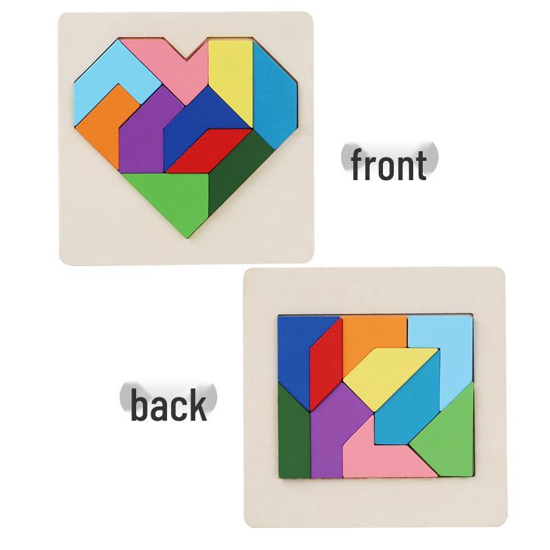 Double-Sided Wooden Jigsaw: Geometric Shapes & Logical Thinking Toy for Kids