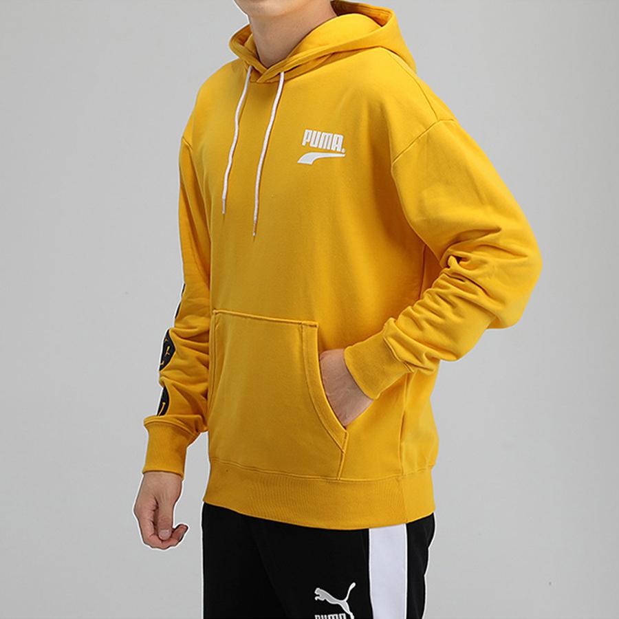Puma Club Casual Print Hoodie Men Hoodie Yellow 530368-81