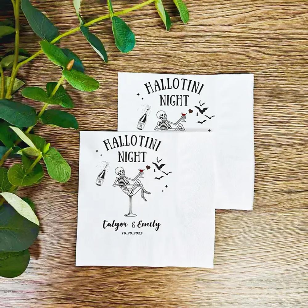 Custom 20Pcs Cocktail Napkins Halloween Napkins Halloween Table Decor Wedding Bachelorette Party Luncheon Dinner Paper Napkins