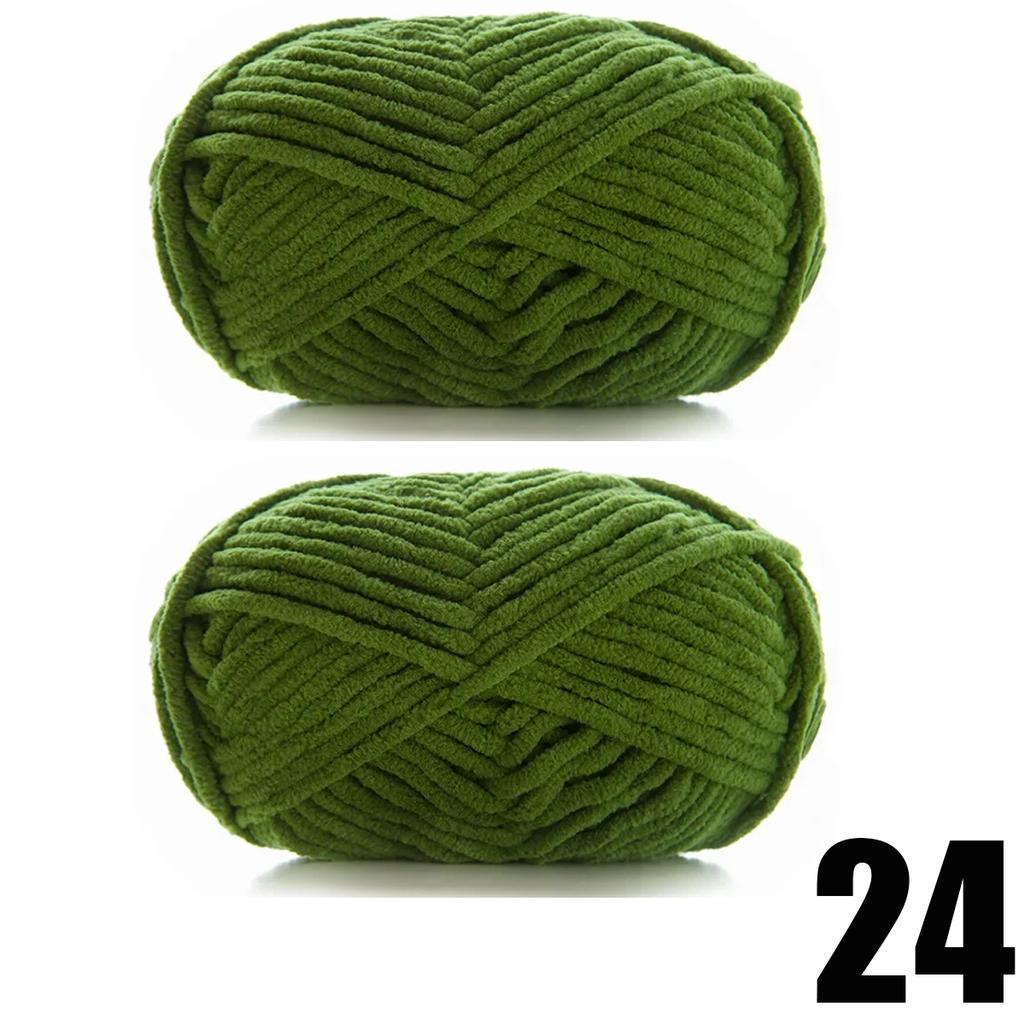 2pcsX50g Thick Velvet Yarn Handmade DIY Knitting Yarn Wool Line Scarf Hat Soft Chenille Yarn Knit Wol