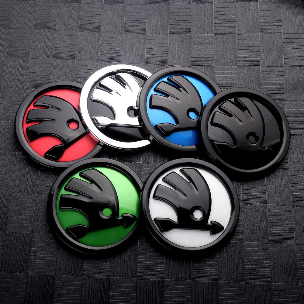 2026 Hot 80/90/100mm Car Front Rear Emblem Decoration Sticker Accessories For Skoda Yeti Octavia 2 3 A5 Fabia Kodiaq Rapid Karoq
