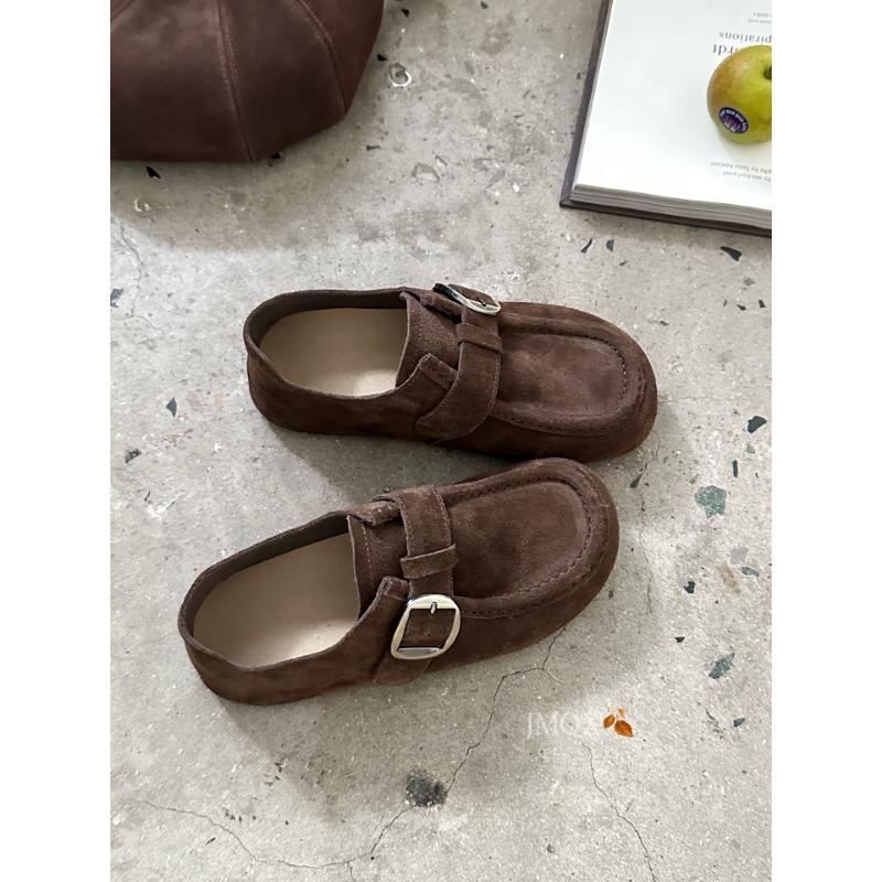 

Retro suede platform women s 25 autumn new soft-soled Doudou shoes high-end casual Doudou shoes 39 кавовий