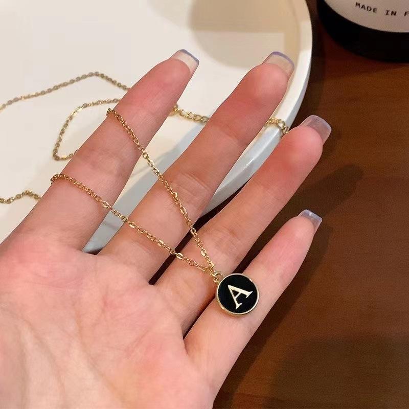 

Initial Letter Pendant Necklace for Women Stainless Steel A Alphabet Choker Chain Jewelry Christmas Gift