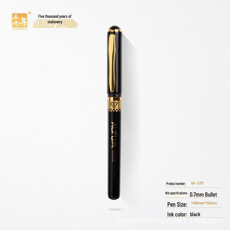 5,000-Year Neutral 0.7mm Black Signature Pen - Carbon Black Ink, Student & Office Stationery, Bullet Journal Refills Included
