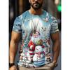 Men's Shirts Santa Claus 3D Print T-Shirt Stretch Fabric with Festive Holiday Design Santa Party Women's Shirts Kids Tshirt
