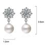 Silver Plated Latest Stylish Crystal Pearl Earrings for Women and Girls