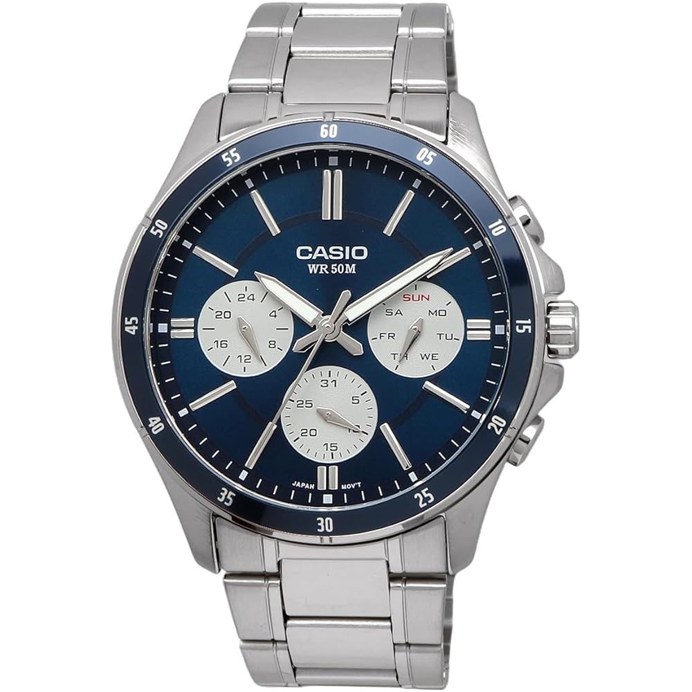 Casio Standard Quartz Men's Watch MTP-1374D-2A3V Multi-Axis 24-Hour Display Blue Overseas Model