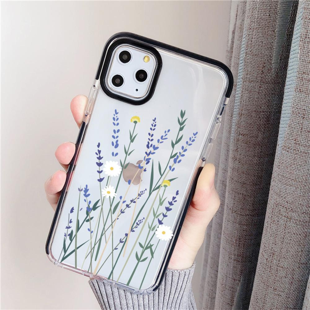 Simple Lavender Mobile Phone Case iPhone15 Summer New Transparent Case Apple 17 Anti-drop Protective Case 16 Girls