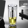 Custom Double-Layer Glass Tea Cup with Separator and Ring – Ideal Business Gift