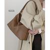 Retro Large-Capacity Bag Women'Snewest Simple Soft Leather Underarm Bag All-Match Simple Shoulder Tote Bag