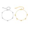 Classic Dainty Gold Plated Bowknot Bracelet for Women , Stainless Steel Thin Chain Bow Charm Bracelet, Minimalist Trendy Jewelry
