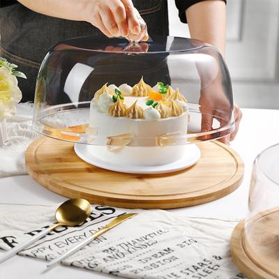 Bambus Kuchen Stehen mit Dome Brot Lagerung Vorspeise Platte Halter Serviertablett für