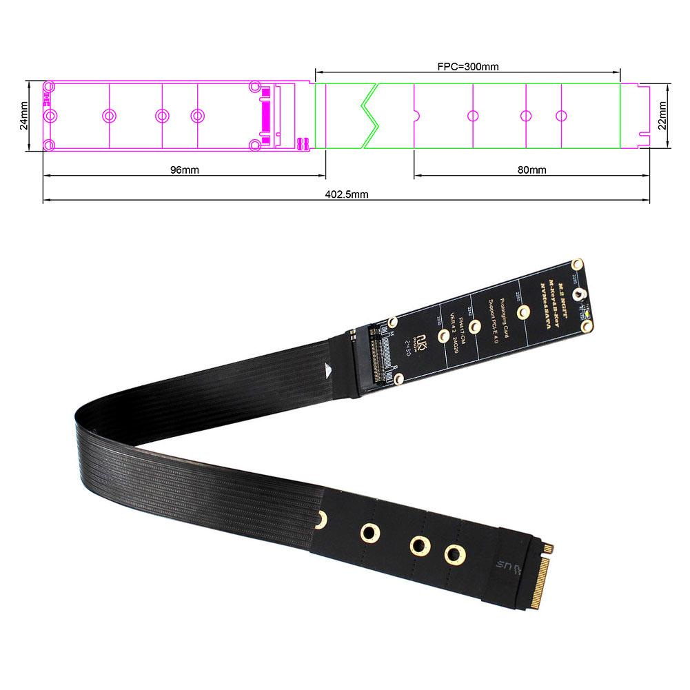 M.2 NVME NGFF M-Key SSD Extension Cable Support PCle4.0 NGFF M-Key PCIe4.0 SSD Extention Card M.2 NVMe SSD Extension Cable