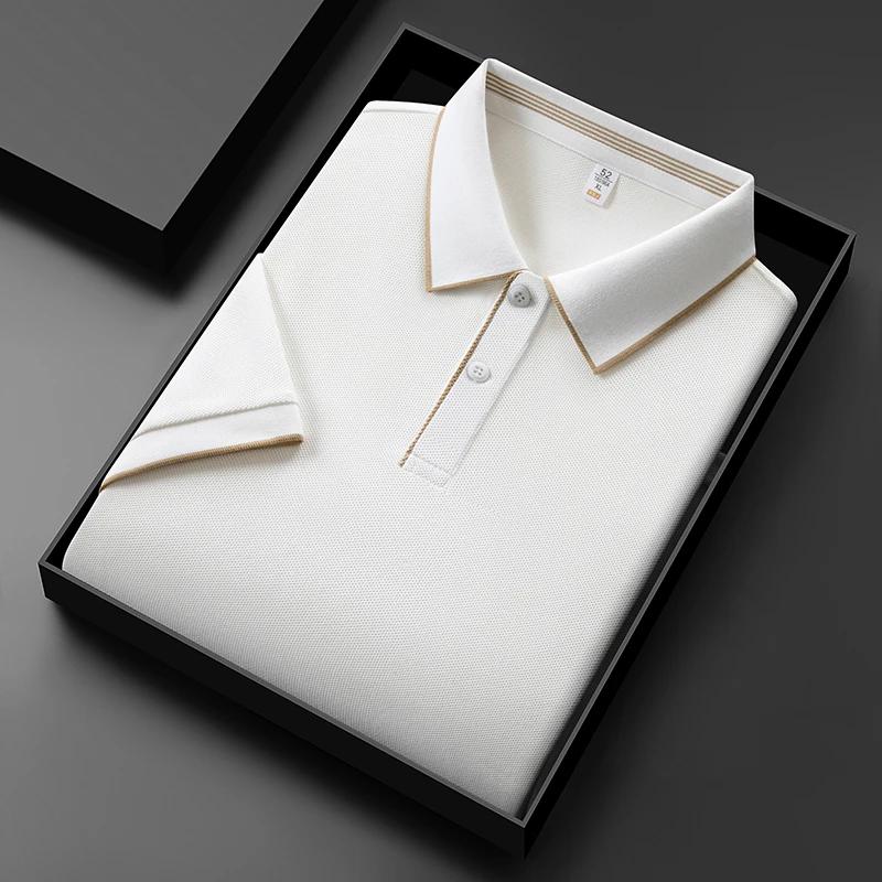 Men's Business Casual Short Sleeved Shirt Solid Color Polo Shirt Fashionable Breathable Comfortable Versatile Top