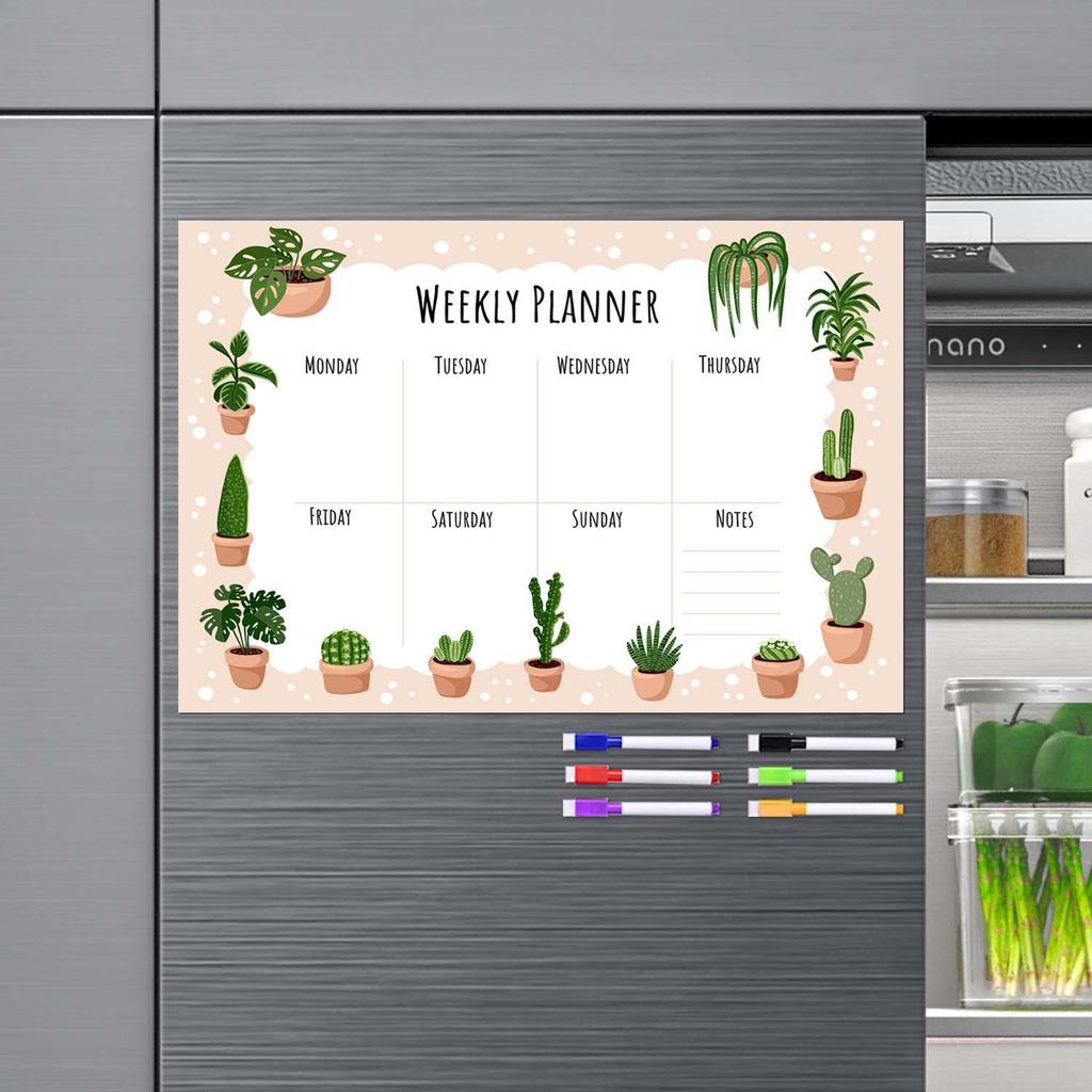 Multi-Style Magnetic Message Board: Wipeable Refrigerator Whiteboard Sticker