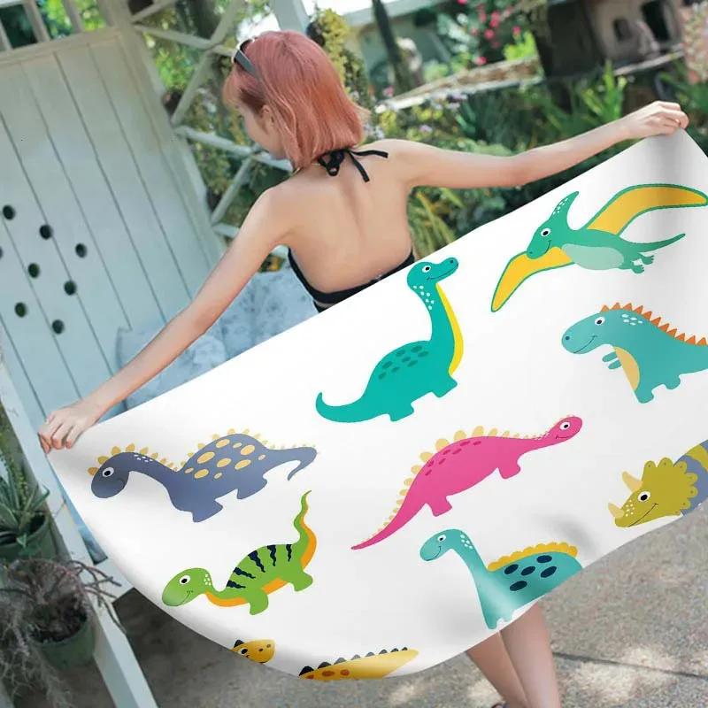 Cartoon Dinosaur Beach Towel Microfiber Quick Dry Swimming Pool Towel Super Soft Bath Towels for Men Women Gift Gym Sport Travel