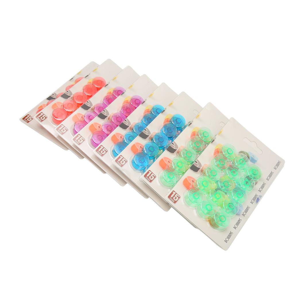 120Pcs Colorful Bobbins Assorted Transparent Soft Durable Plastic Sewing Bobbins for Machine Manual