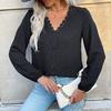 YYFS Women's Fashion Casual Summer Spring Solid Color Print Long Sleeve V-Neck Blouses & Shirts