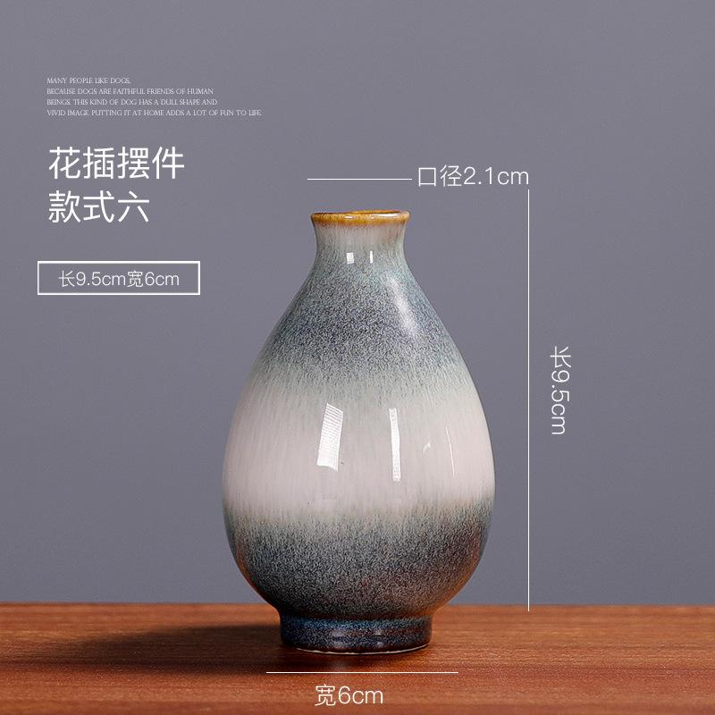 Modern Minimalism Ceramic Vase  Home Accessories a Flambe Vase Ceramic Handicrafts Green Plant Hydroponic Flower Apparatus
