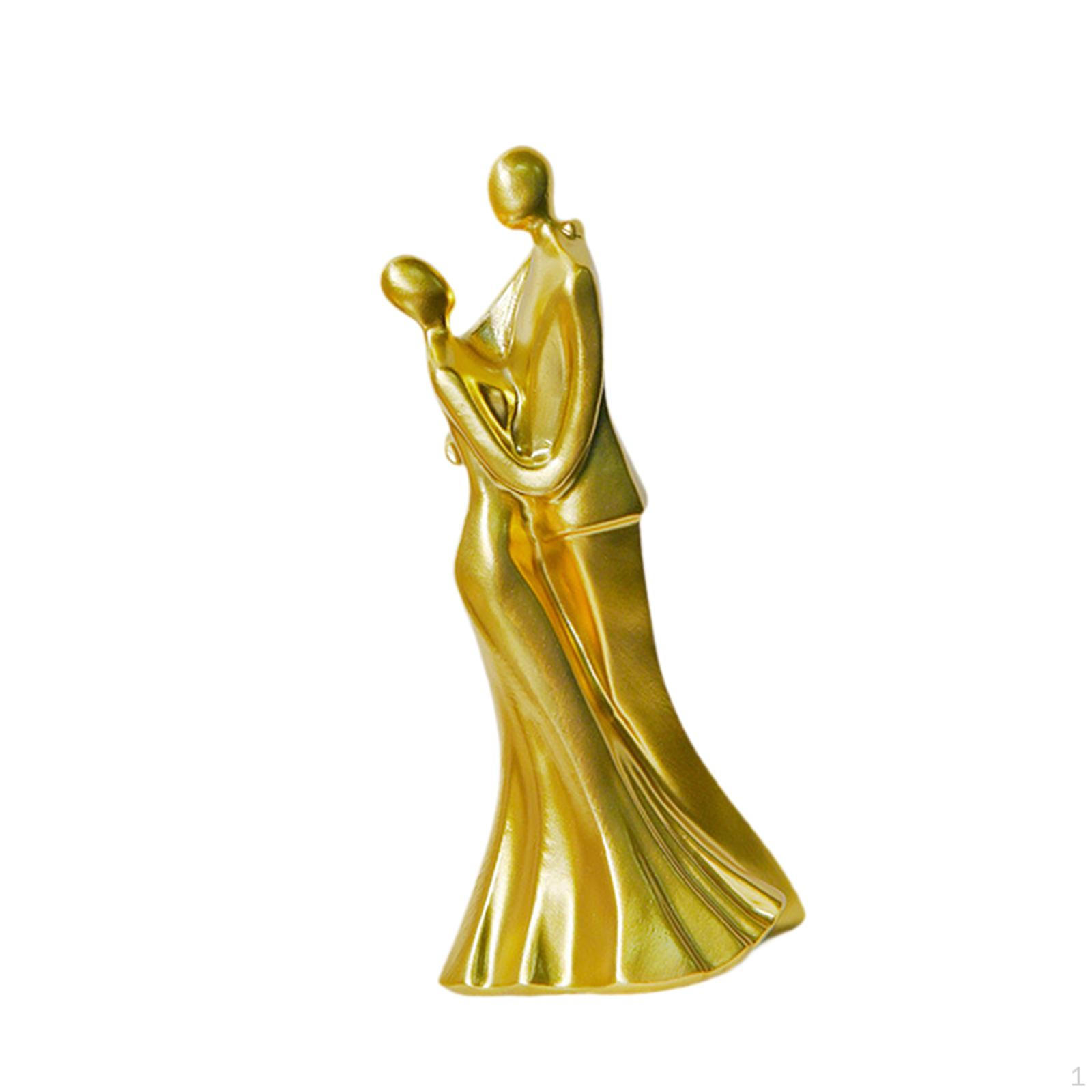 

Абстрактная фигурка пары, танцующая статуэтка, креативный свадебный декор, подарки на годовщину для гостиной gold 8.5x6.7x18cm