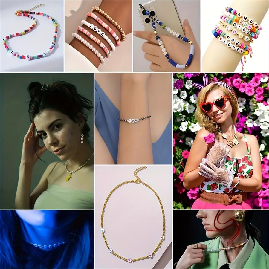 48Pcs/Lot 4*7m A-Z 26Letter Round Flat Alphabet Spacer Beads For Jewelry Making Handmade Diy Bracelet Necklace