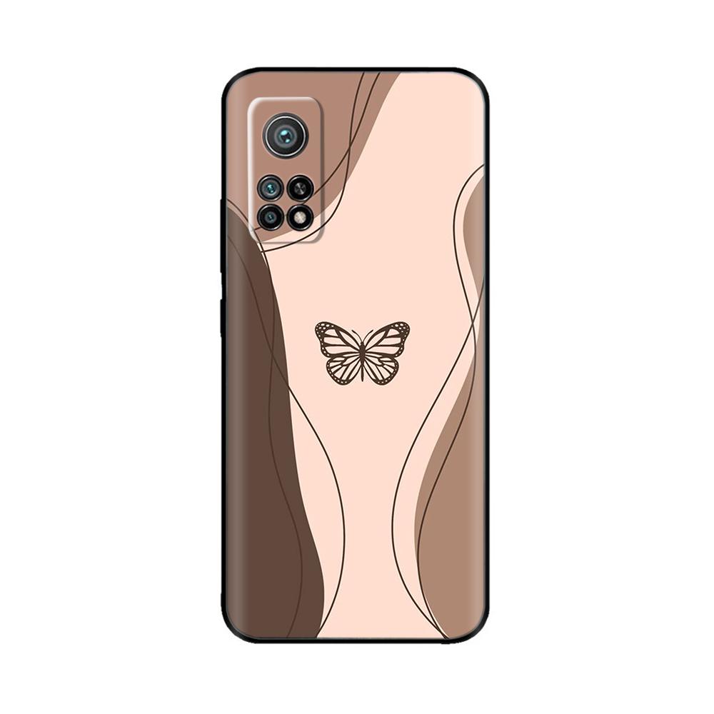 Etui na telefon Xiaomi Mi 10T Etui Butterfly Heart Miękkie etui z płynnego silikonu dla Xiaomi Mi 10T Pro Mi10T Pokrowiec dla Xiaomi 10T Pro