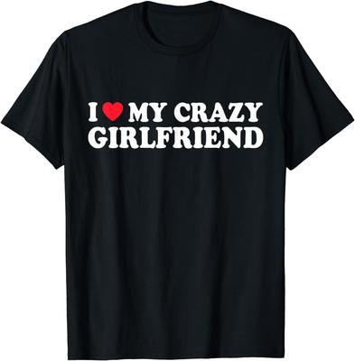 Kocham Moją Zwariowaną Dziewczynę Para Chłopak Dziewczyna Walentynki Dziewczyna Koszulka Męskie Ubrania Góry Koszulki Streetwear Koszulki Graficzne