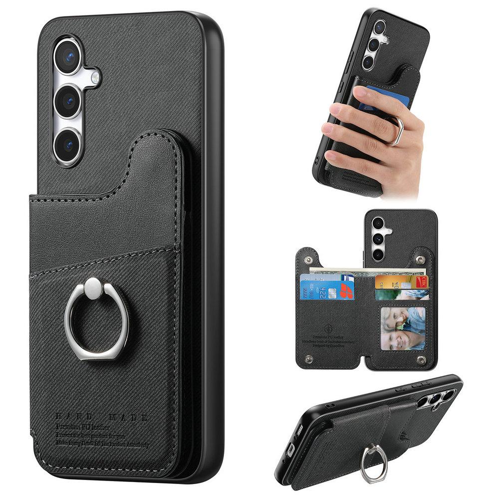 RFID Leather Card Back Case for Coque Samsung A56 5G 2026 Ring Holder Wallet Etui Galaxy A36 A26 A17 A16 A06 A 16 17 36 56 Cover