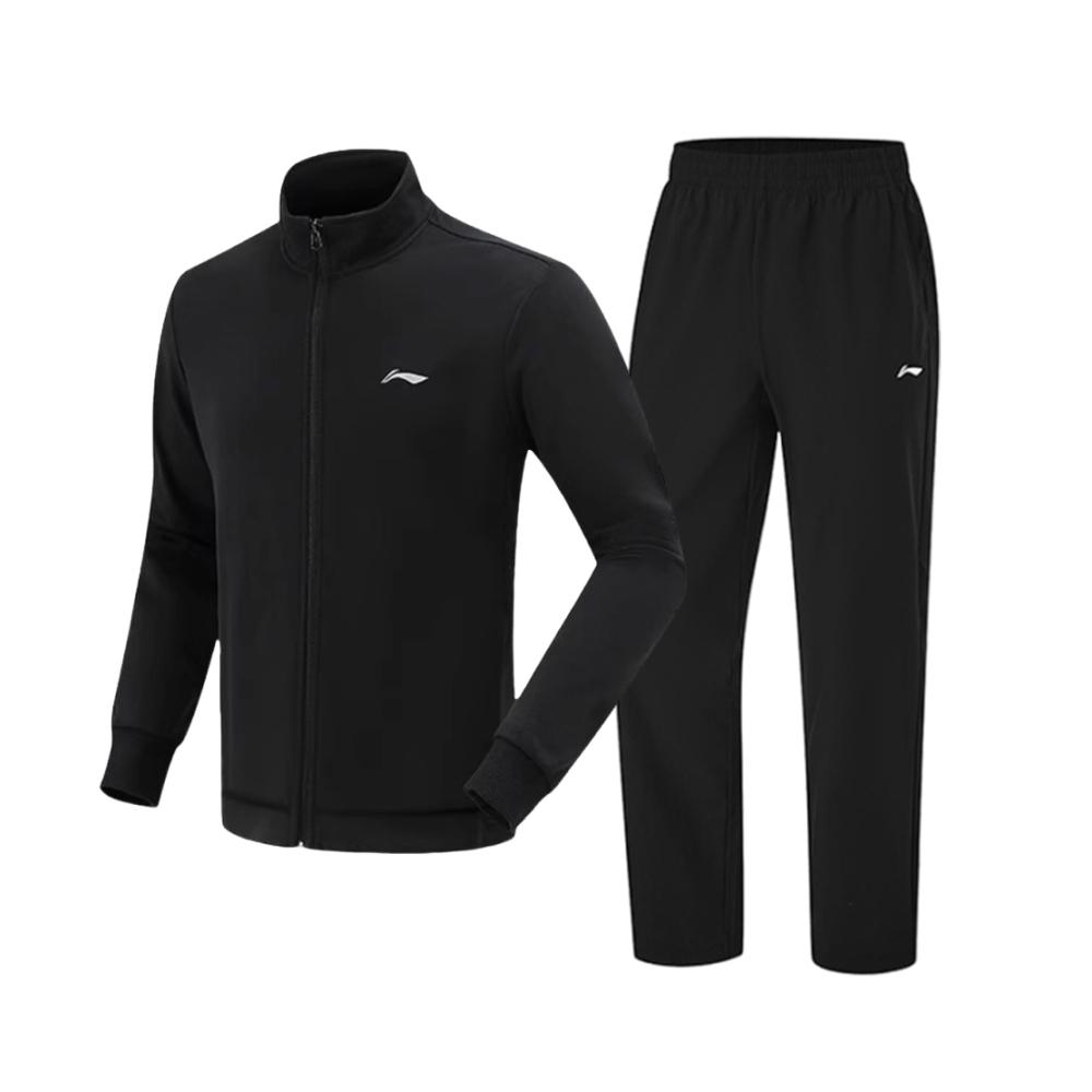 Li Ning Casual Running Sports Loose Jacket Long Pants Hoodie Set Women Sets AWDTD93-1-TZN