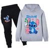 Moda Otoño Invierno Lindo Estampado Holgado Cálido Cómodo Conjunto Infantil Dibujos Animados Moda Casual Conjunto de Dos Piezas