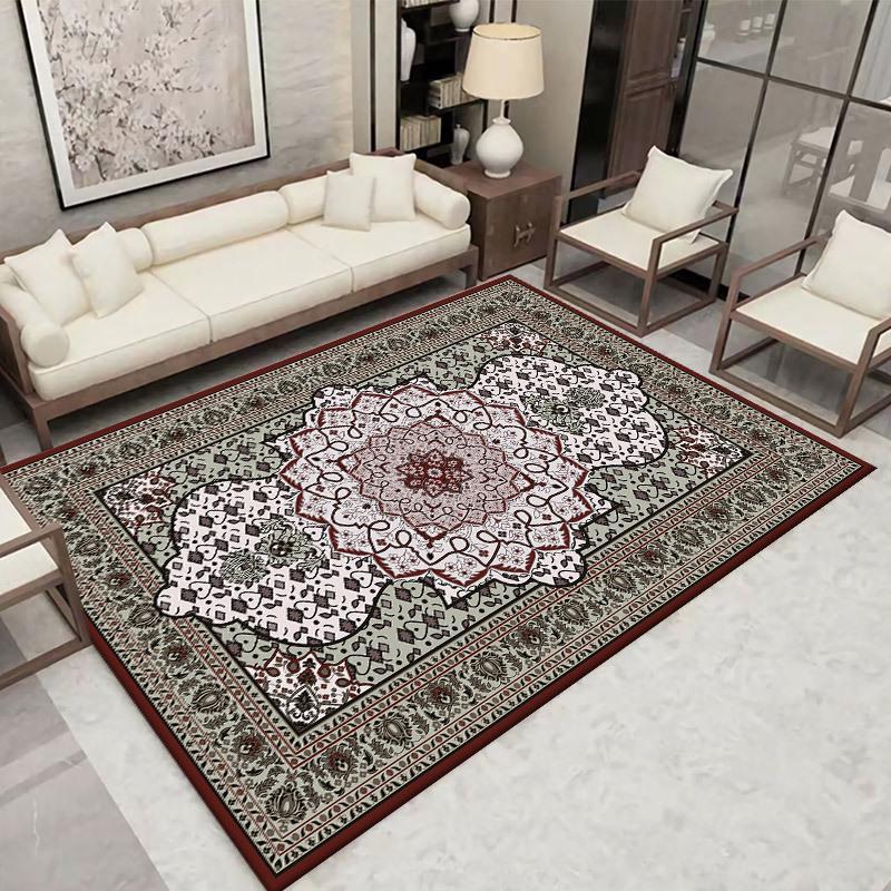 Bohemian Ethnic Crystal Velvet Rug for Living Room, Bedroom, or Cloakroom - Retro Style