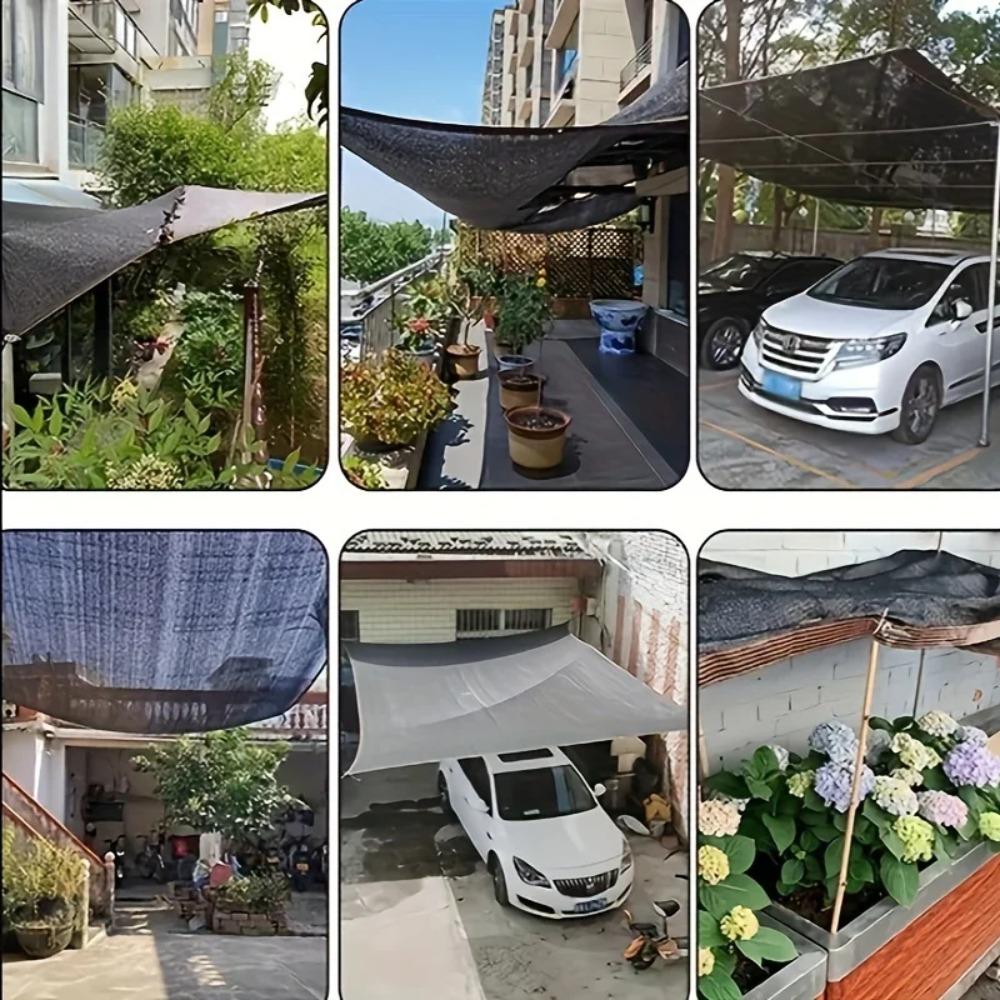 Telo Ombreggiante Nero Rete Parasole Bordo Nastro Con Occhielli, Rete Solare Per Pergola, Serra Piante, Giardini, Patio, Tettoia