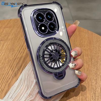 Per Redmi Note 15 Pro 5G Note 15 Pro Plus Note14PRO Custodia Supporto Giroscopio Protezione Fotocamera Placcatura Airbag Cover Posteriore Trasparente