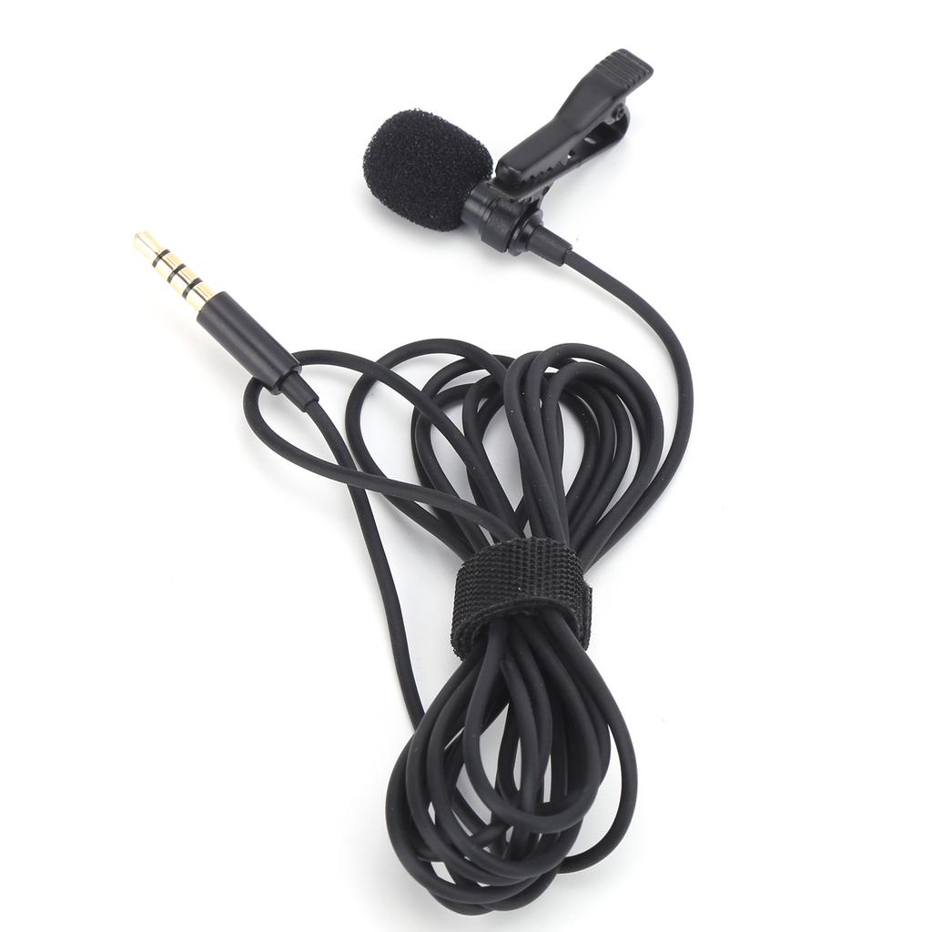 Wired Lavalier Microphone Clip On Lapel Lav Mic Mini Portable NoiseReducing for Broadcasting