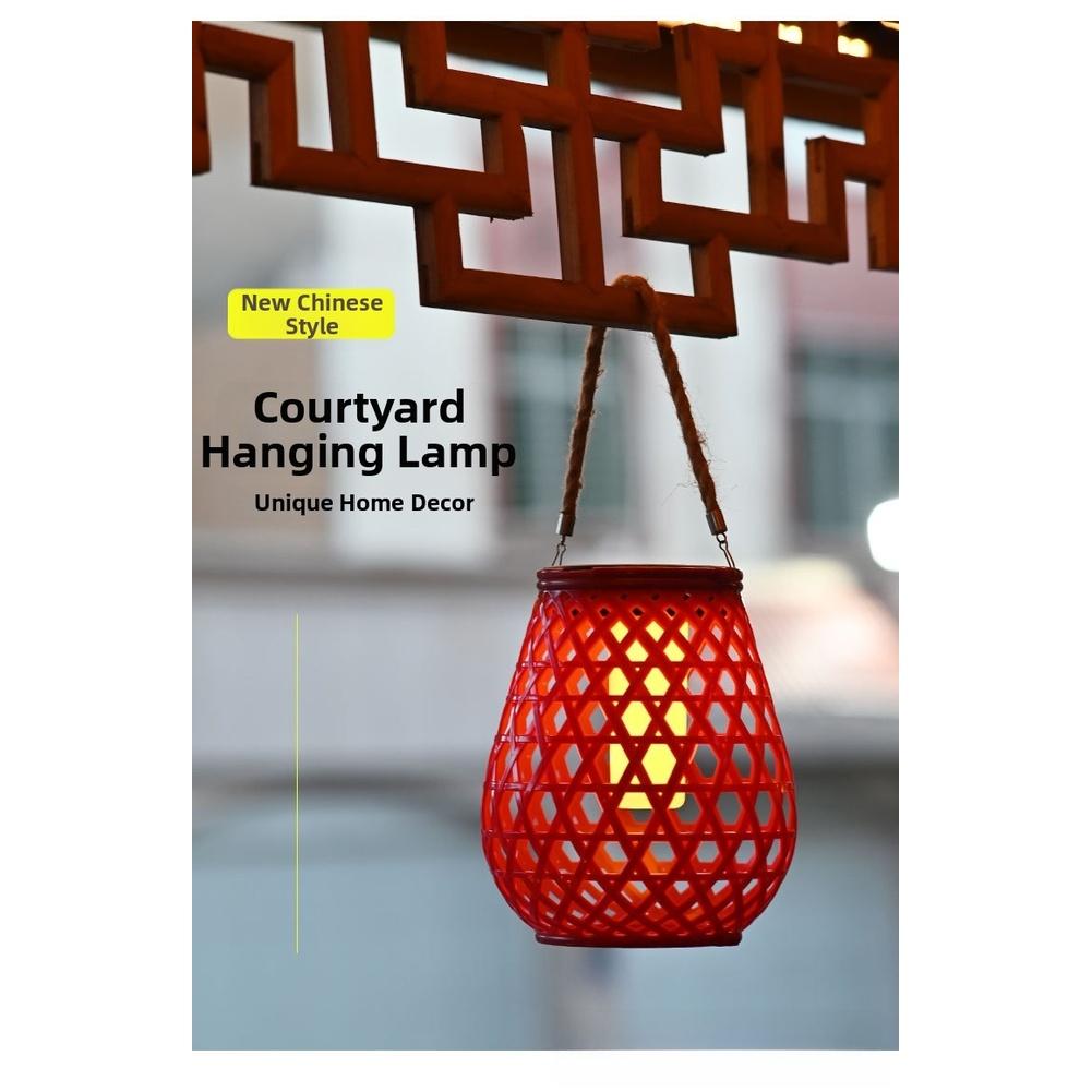Solar Rattan Hanging Lantern with LED Light for Garden and Patio Weather Resistant Design with Multiple Installation Options