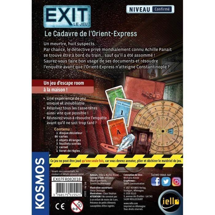 Lot 4 exit en français le musée mystérieux + le tombeau du pharaon + le cadavre de l'orient express + la maison des enigmes + 1 déca